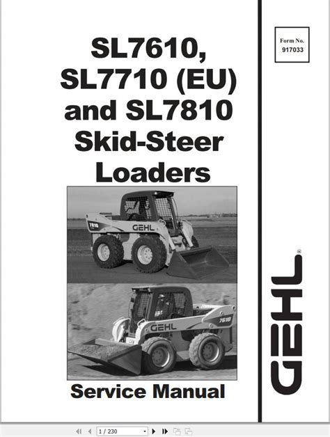 GEHL SL7610 AND SL7710 SL7810 SKID STEER LOADERS 